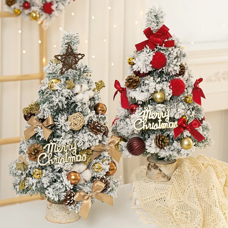 2022 Christmas tree home desktop ornaments small mini table ins style Christmas decorations garland wreath