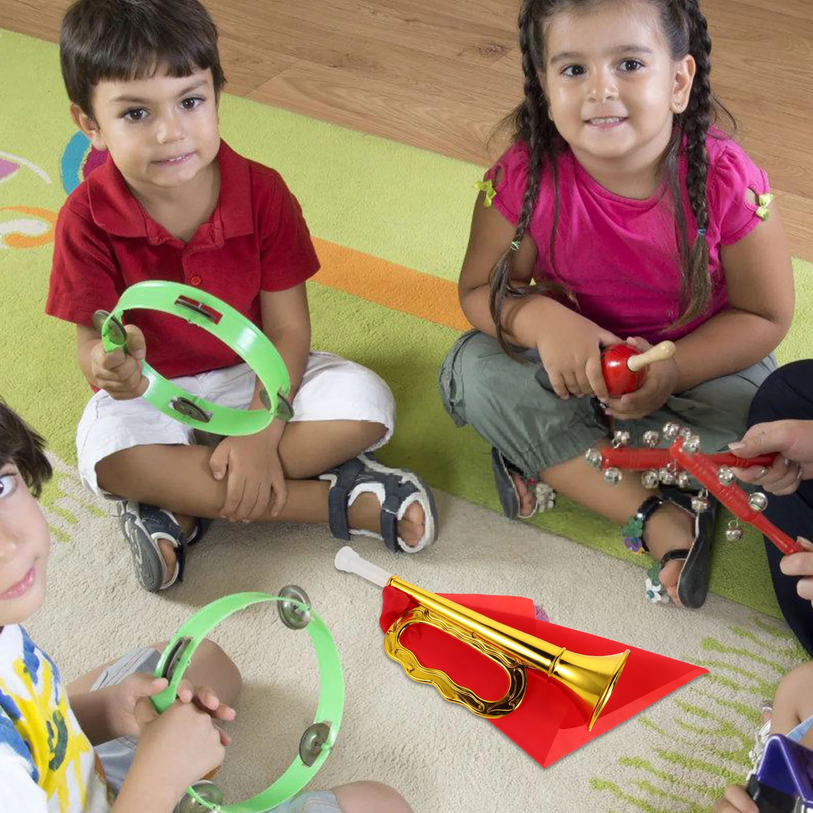 

Plastic Children Trumpet Musical Instrument for Kids Party Favors Bright Sound Easy Carry Toddler Safe Smooth Music Class Band