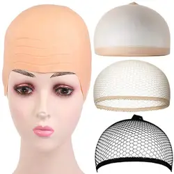 Wig Headgear Soft Makeup Latex Bald Hat Wig Adjustable Size Unisex Bald Hat Reusable Mesh Cover Men Costume Accessories