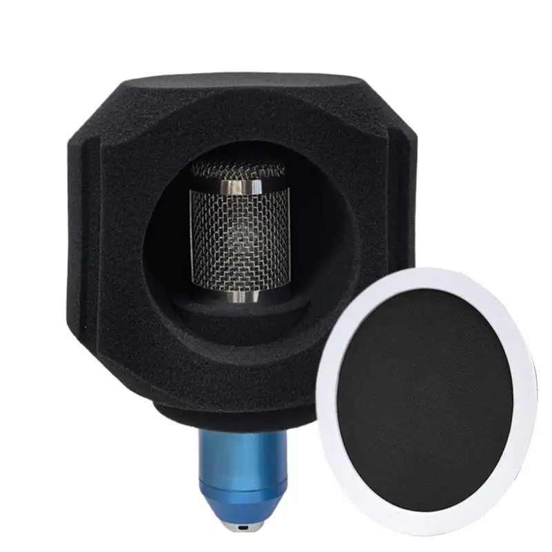 

Mic Sound Shield Sound-Absorbing Cover With Filter Portable Soundproof Cover For Podcast Singing Rapping Home Studio Live