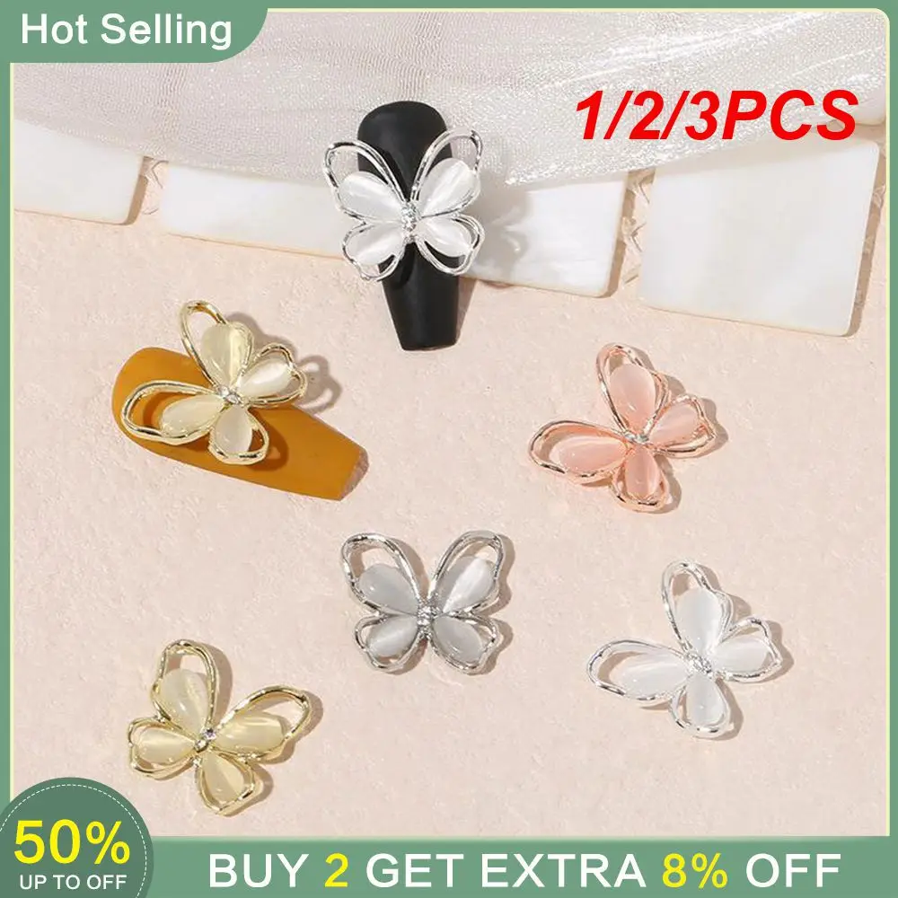 1/2/3PCS Nail Accessories Eye-catching Hollow Design Trendy Unique Cat Eye Stone Jewelry Hollow Design High-end In-demand