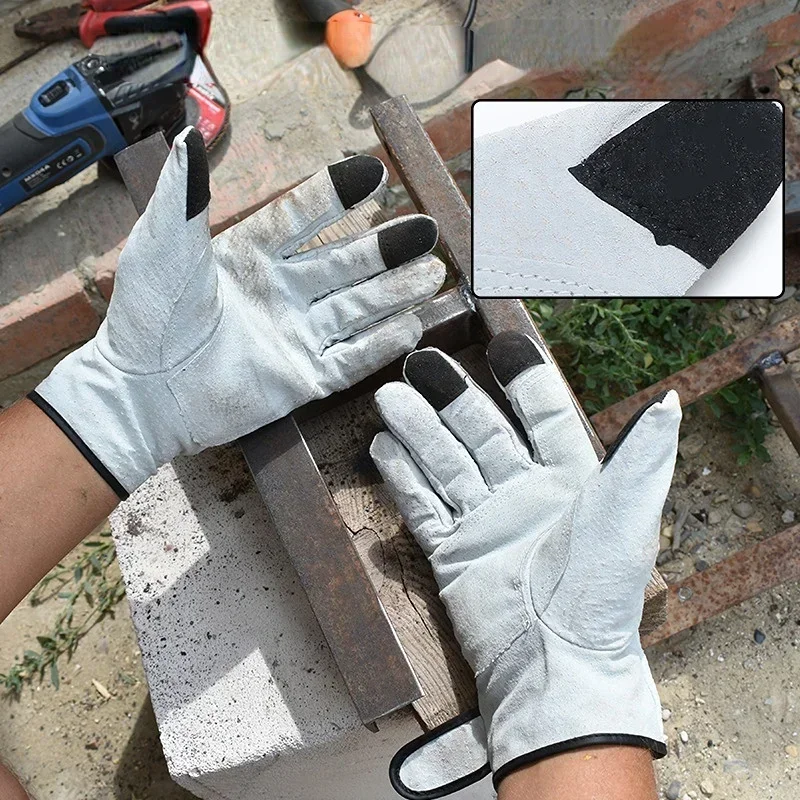 Sheepskin Retro Motorcycle Riding Gloves Car Repair Work Garden Gardening Roses Handling Welding Gloves Clothing Gloves