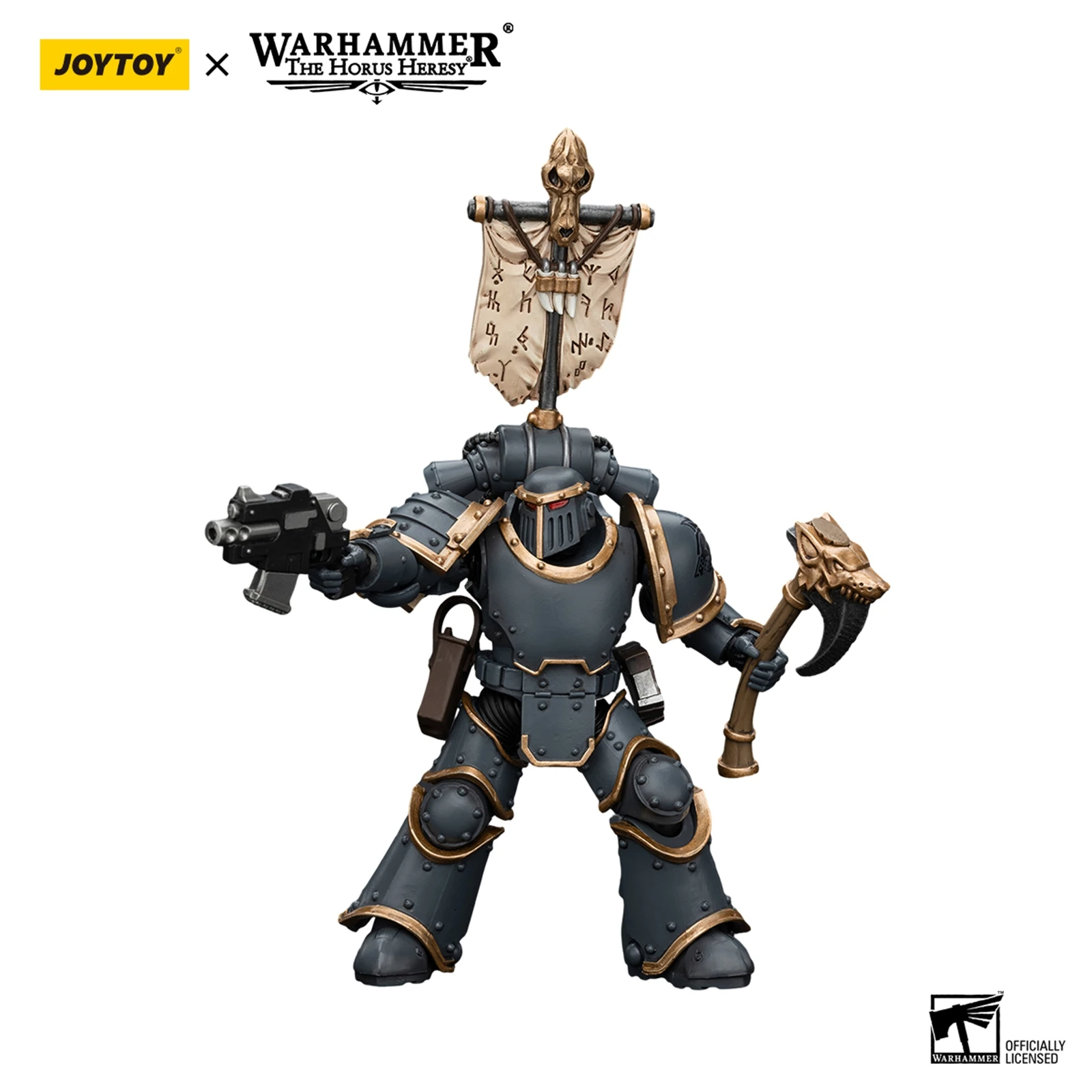 

JOYTOY Warhammer 40000 1/18 Action JT7509 Space Wolves Grey Slayer Pack Grey Slayer With Legion Vexilla