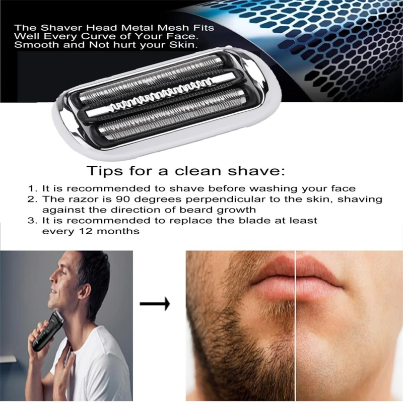 ブラウン シリーズ3 32B 32S 21B 301S 310S 320S 340S 360S 3040S 3010S 3050cc 電気シェーバー用交換シェーバーヘッドカッターブレード