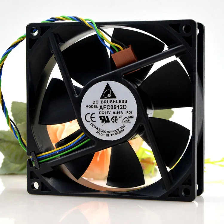 Delta 9025 12V 0.46A AFC0912D 9CM 4-Wire To  CPU Board Speed Chassis Cooling Fan