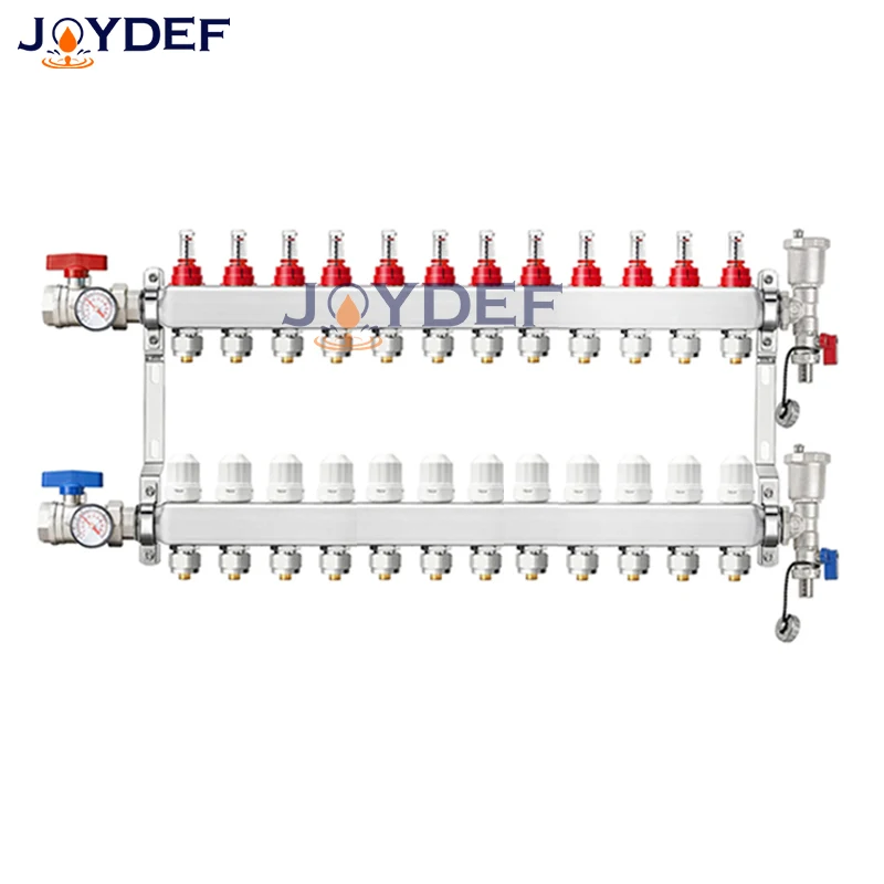 1/2"Adapters2-16waysS304StainlessSteelDistributionManifoldGroupFlowmeters,HydronicUnderfloorHeating-AliExpress13