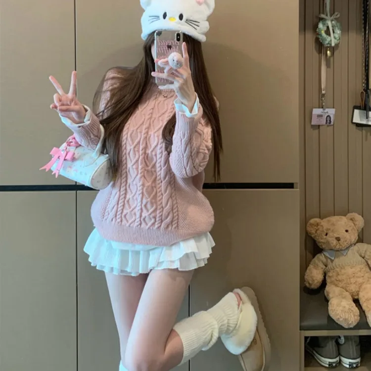 

Loose Women's Knitwear Chic Autumn Winter New Sle Long Sve round Ne Sweater Soft Cozy Lazy Sle Faion Commute Sle