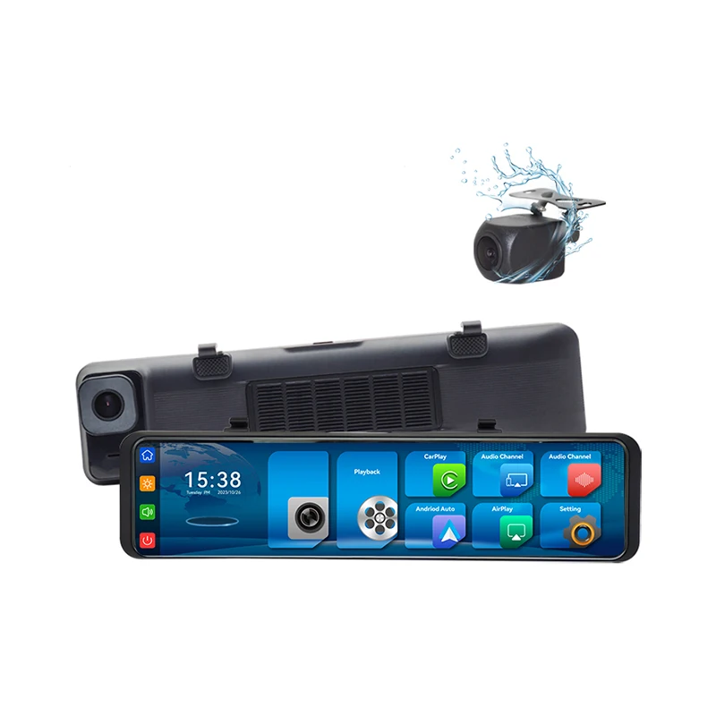 

Maustor Dash Cam 4K Mirror Dashcam 11.26 Inch Touch Screen Car Black Box Dvr Recorder GPS Wifi Front and Rear Dashcam