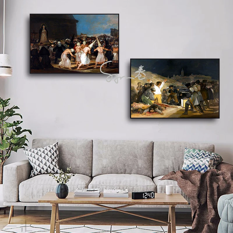 ملصق رسم فني جميل عتيق ، طباعة قماش ، لوحة زيتية ، يلتهم زحل ، ابنه ، #3