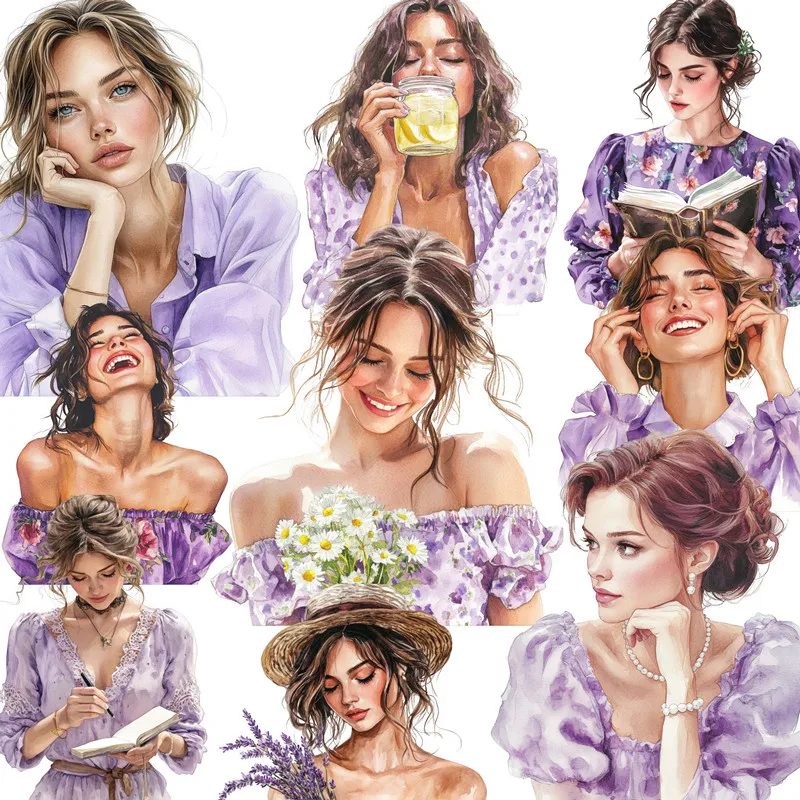 

Фиолетовые наклейки для девочек, наклейки для рукоделия и скрапбукинга, детские игрушки, книга, декоративные наклейки, канцелярские принадлежности «сделай сам»