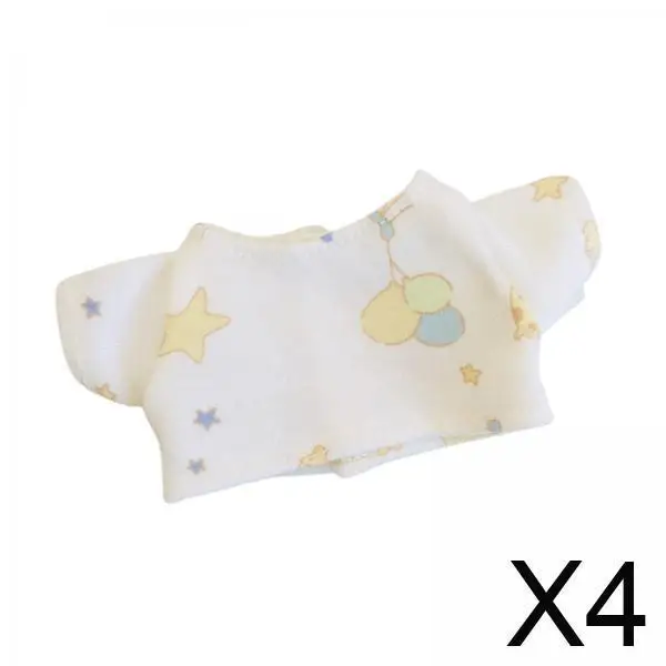

Fashion 17cm Dolls T Shirt Easy Wear Doll Clothes for Girls Boy Dolls Cute Doll Accessories Miniature Kit for Dolls