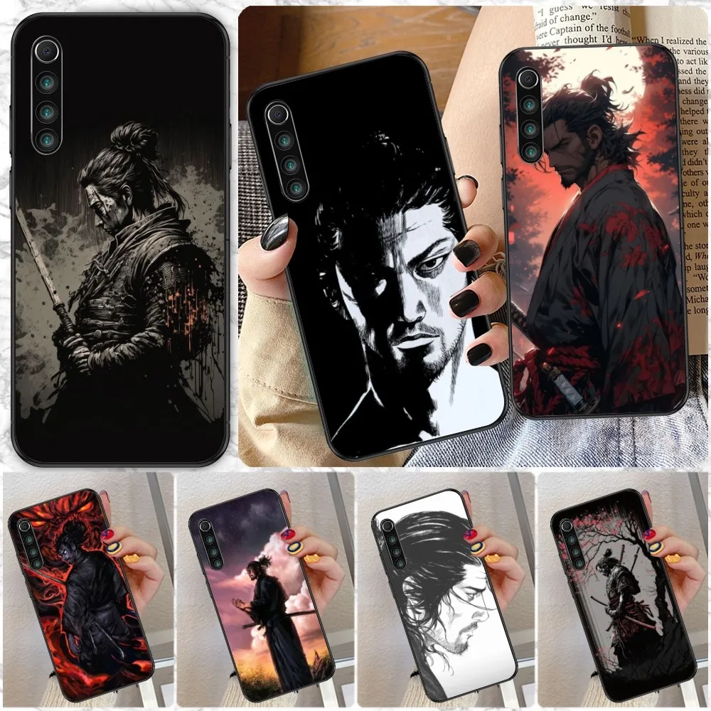 Miyamoto Vagabond Mobile Cell Phone Case for Xiaomi Redmi Note 12 11 10 9T 8 7 Pro 9 9A 9C 8 Black Soft Phone Cover Funda