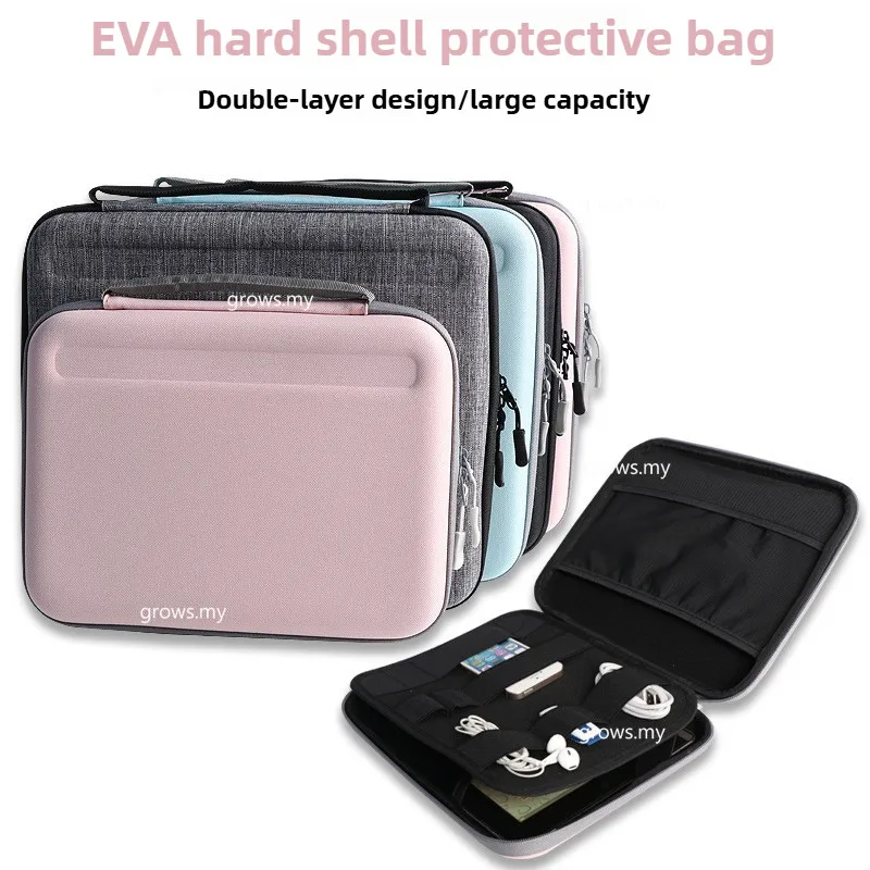 Laptop Bag for iPad A16 Gen11 2025 Air 11 M3 MacBook Pro 13 A2338 2022 M2 M1 EVA Hard Multi-functional Storage Bag
