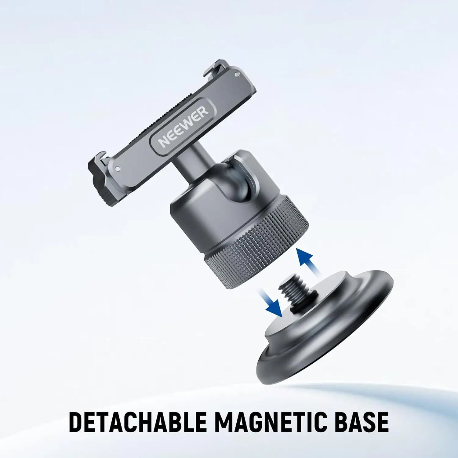 Magnetyczny uchwyt do kamery NEEWER kompatybilny z DJI Osmo Action 5 Pro/4/3, obrót o 360 stopni °   Adapter głowicy kulowej z szybkozłączką — zdjęcie produktu 5