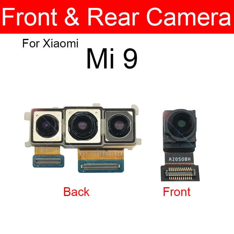 Front&Rear Main Camera For Xiaomi Mi 9 Lite Mi9 Mi 9 SE CC9 CC9e Back Big Camera & Small Facing Module Camera Replacement Parts