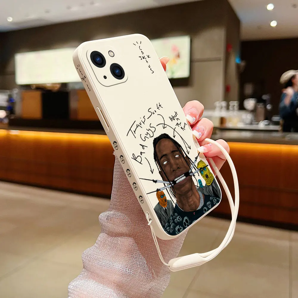 Funny Travis Scott Cactus Jack Phone Case For iPhone 15 14 13 12 11 Pro Mini X XR XS MAX SE 8 7 Plus Soft Liquid Silicone Cover