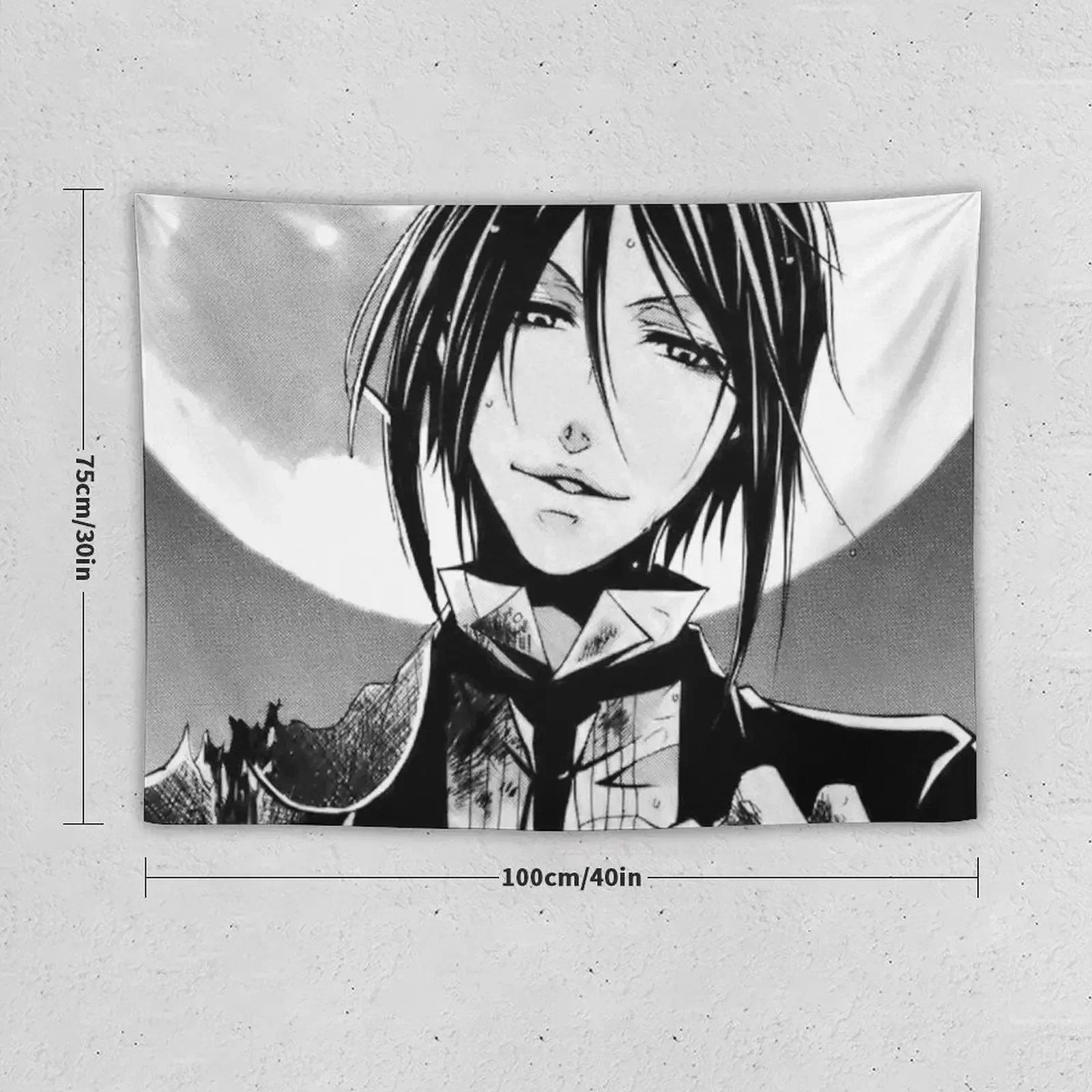 black butler Sebastian Michaelis full moon manga Tapestry Home Decoration Aesthetic Room Decoration Wallpaper Tapestry