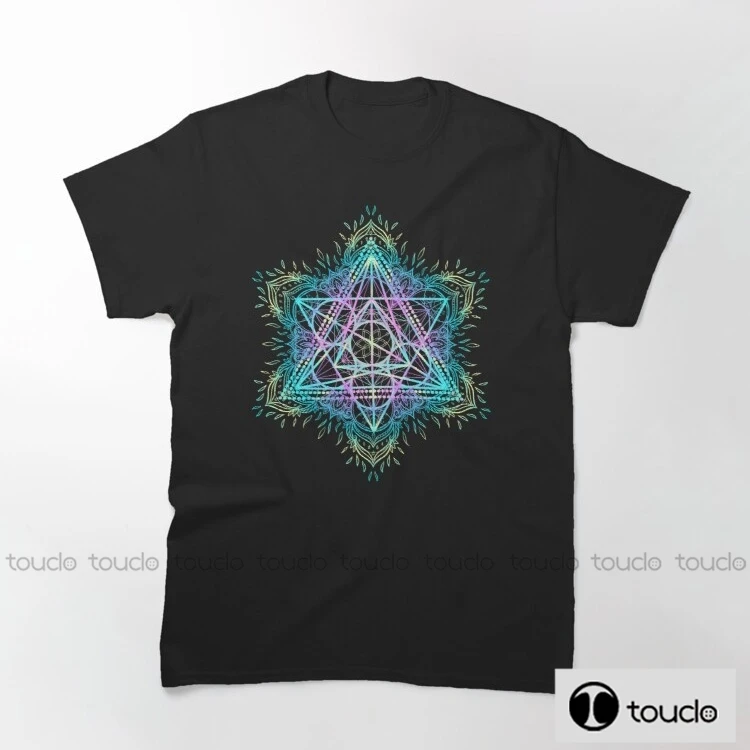 

New Flower Of Life In Mandala Tshirt Summer Cool Fashion T Shirt Men Casual T-Shirt Men Short Sleeve Streetwear Tops Tees