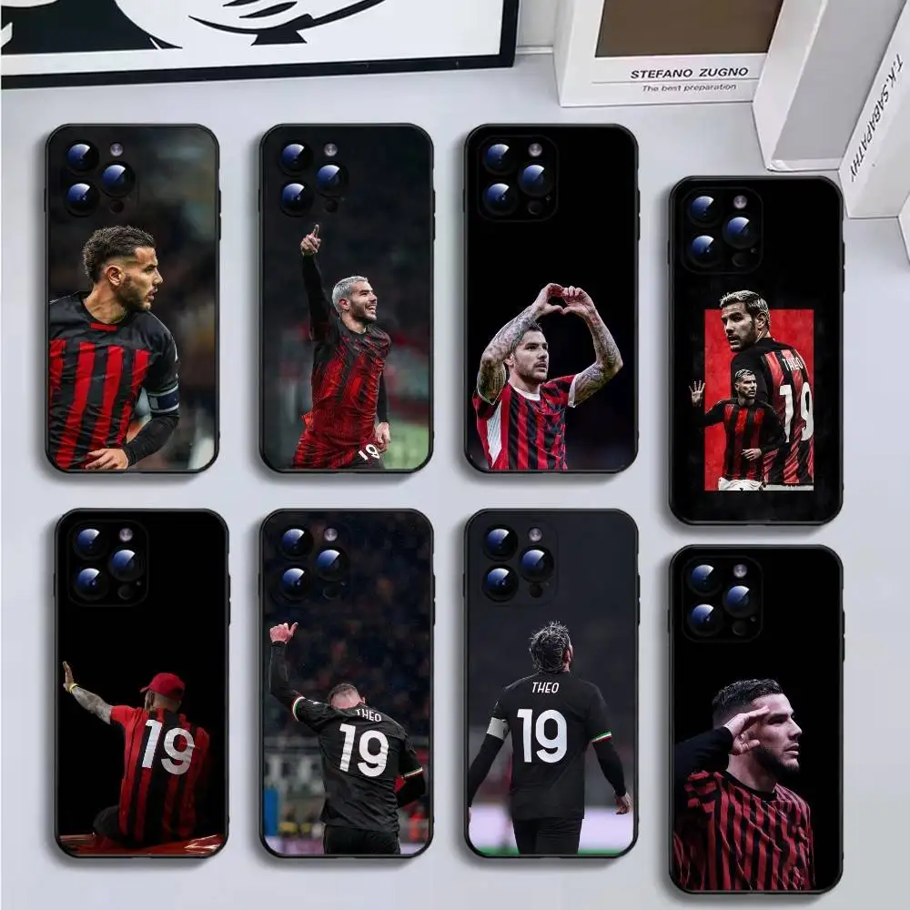 

football Theo Hernandez Phone Case For iPhone16,15,14,13,12,11 Plus,Pro Max,XS,X,XR,SE,Mini,8,7,Soft Black Cover