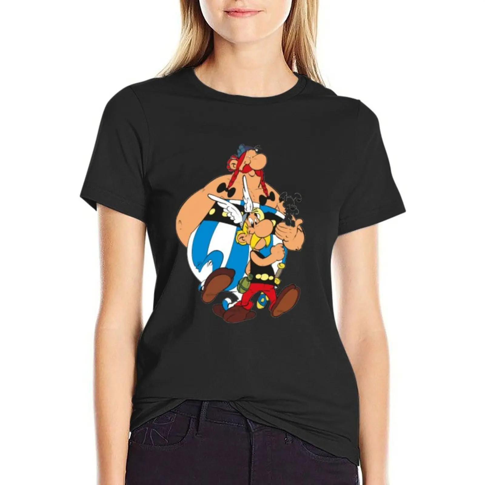 

Obelix and Asterix T-Shirt summer tops cute clothes korean Women's clothes