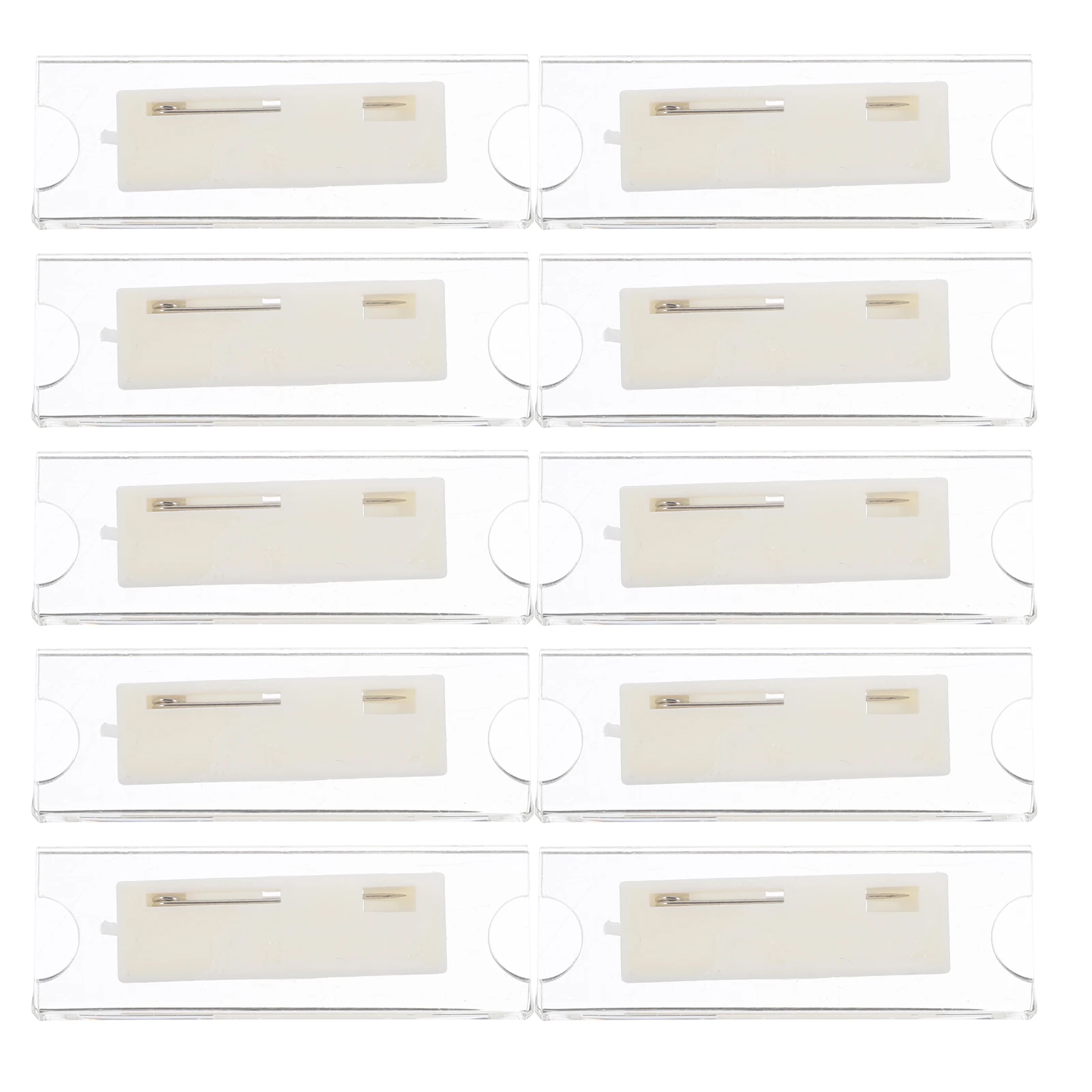 

10 Pcs Acrylic Insert Card Badge Holders 70x20mm Pin Back Transparent Name Tags for Work School Office Employee ID Card Holders
