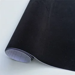 Black Velvet Vinyl Wrap Film Car Wrapping Decal Air Bubble Free For Vehicle Interior Decal