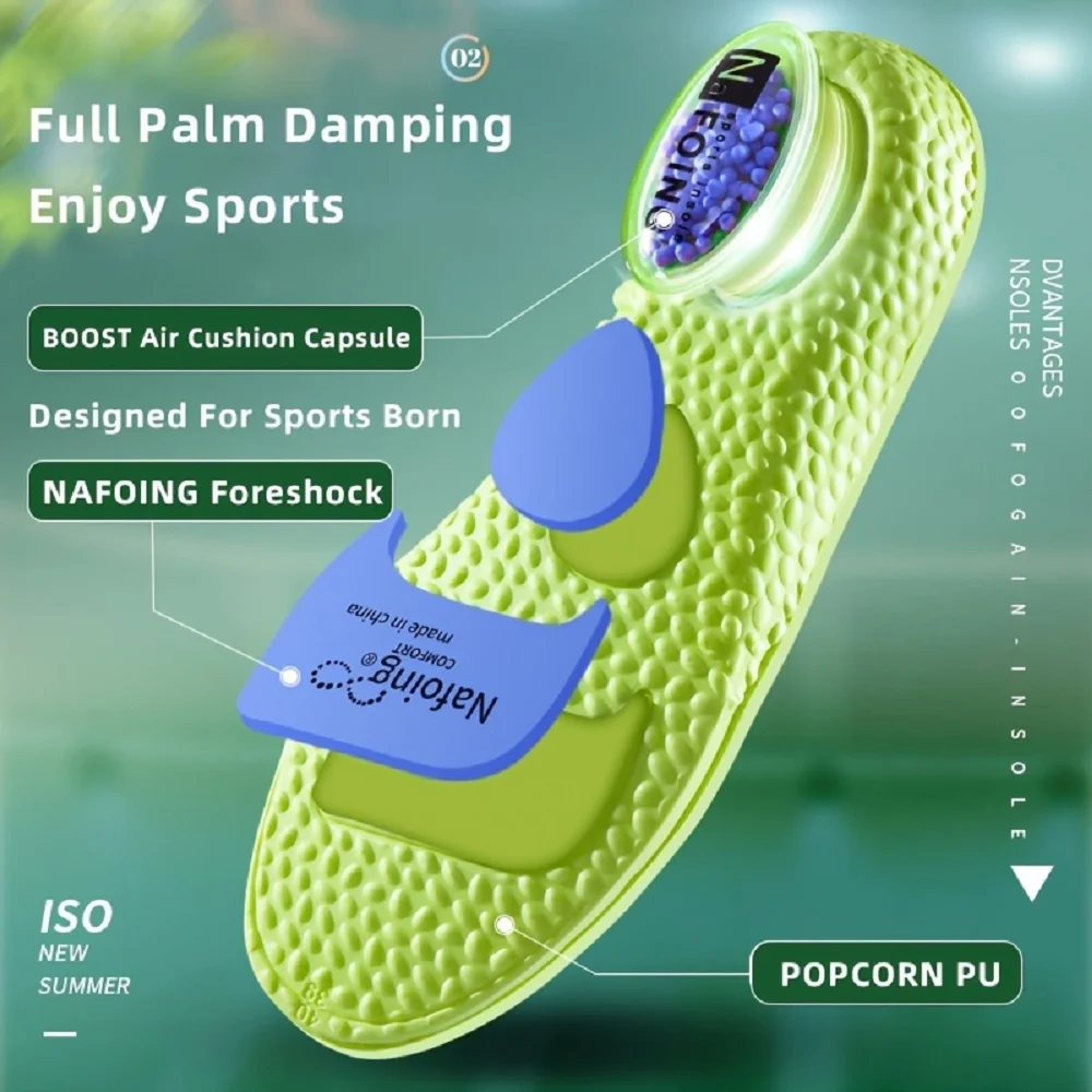 1 Pair Chinese-style Pattern Summer Breathable Arch Support Sports Insoles,Keep Your Feet Cool And Comfortable Inserts