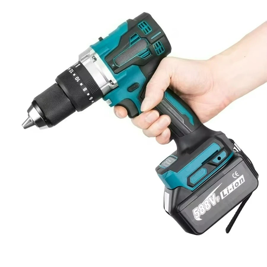 650nm 13MM Chuck Brushless Impact Drill Cordless Electric Screwdriver Lithium Batter Ice Breaker Digging for 18v Battery