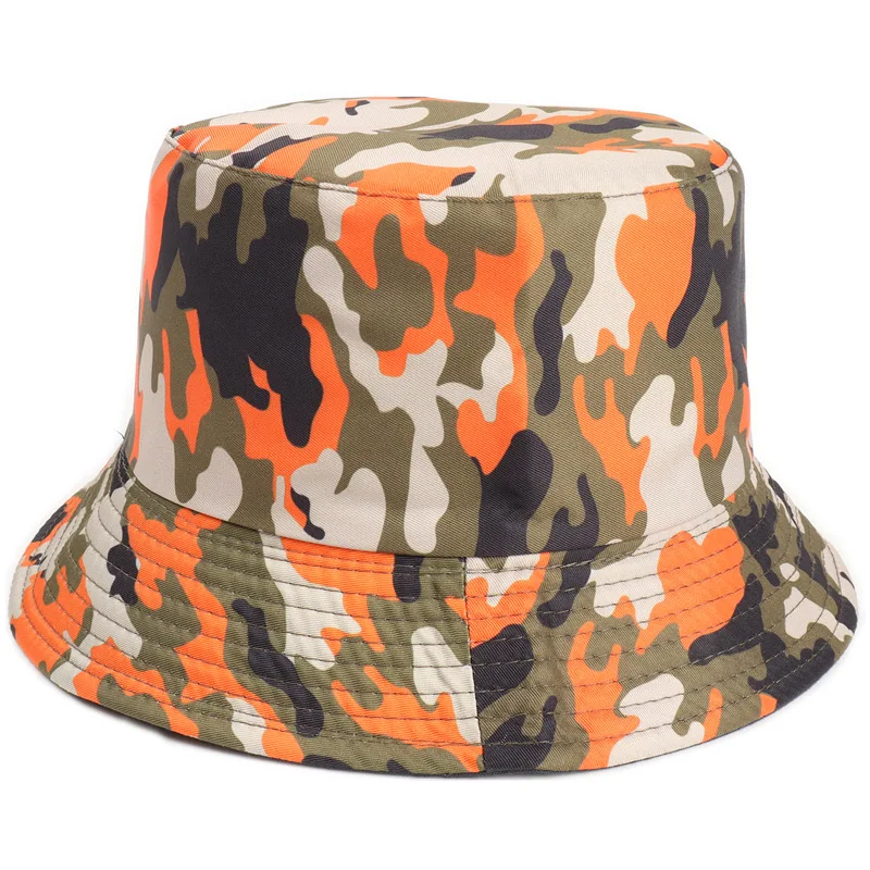 INS Camouflage Fisherman Hat Male Jungle Print Double-sided Hat Army Fan Hat Leisure Mountaineering Fishing Hat Panama Gorros