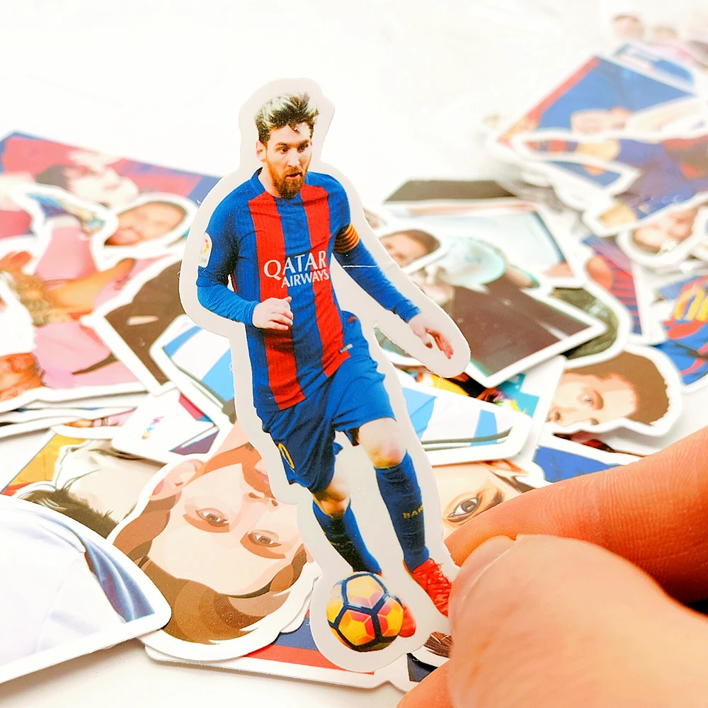 Football Star Wall Stickers Messi Dribbling Skills Graffiti Sticker for Soccer Fans DIY Laptop Luggage Skateboard Decoration