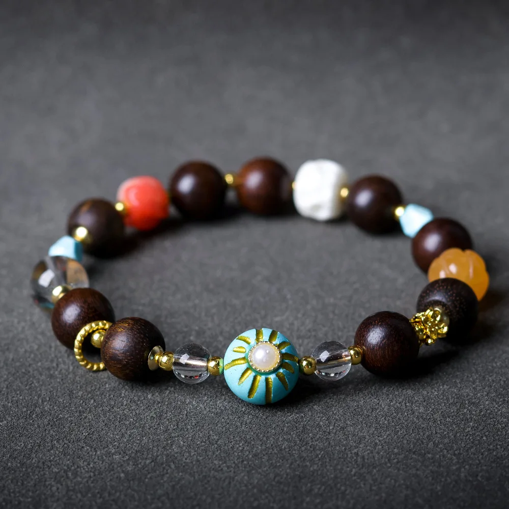 2025 Autumn New Huang Qinan Agarwood Duo Bao Women's Bracelet Original Cultural and Chinese Style Hand String