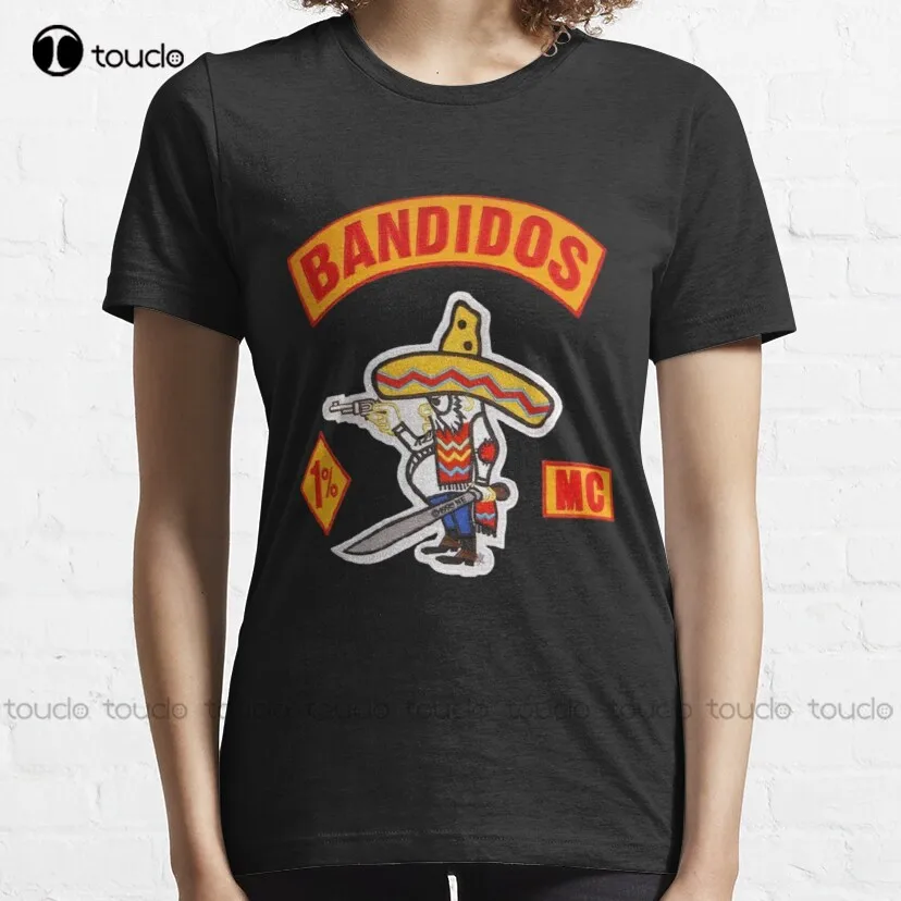 Bandidos Motorcycle  Skull Gang Gangster Mexican Bike Outlaw Classic T-Shirt Big Sister Shirt Custom Aldult Teen Unisex