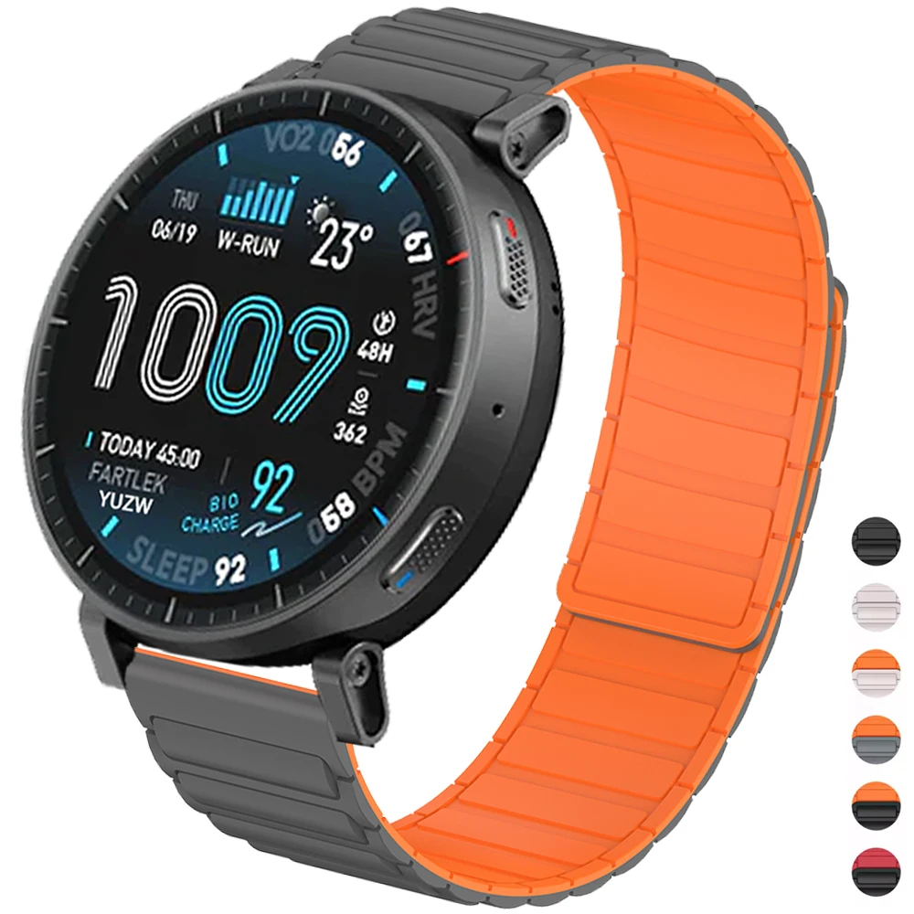 22mm Magnetisches Armband für Huami Uhren AMAZFIT Active Max 48mm Silikon-Armband AMAZFIT BALANCE 2 BIP 6 5 GTR 4/2/3 Pro Band
