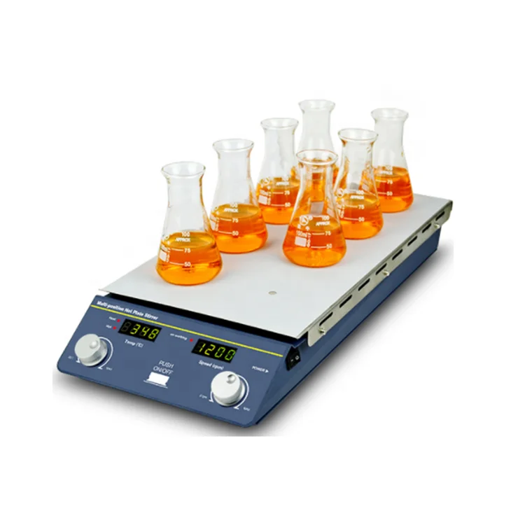 CHINCAN SP200-2T  Digital Multi-position Hot Plate Magnetic Stirrer 8 position* 400ml with heating