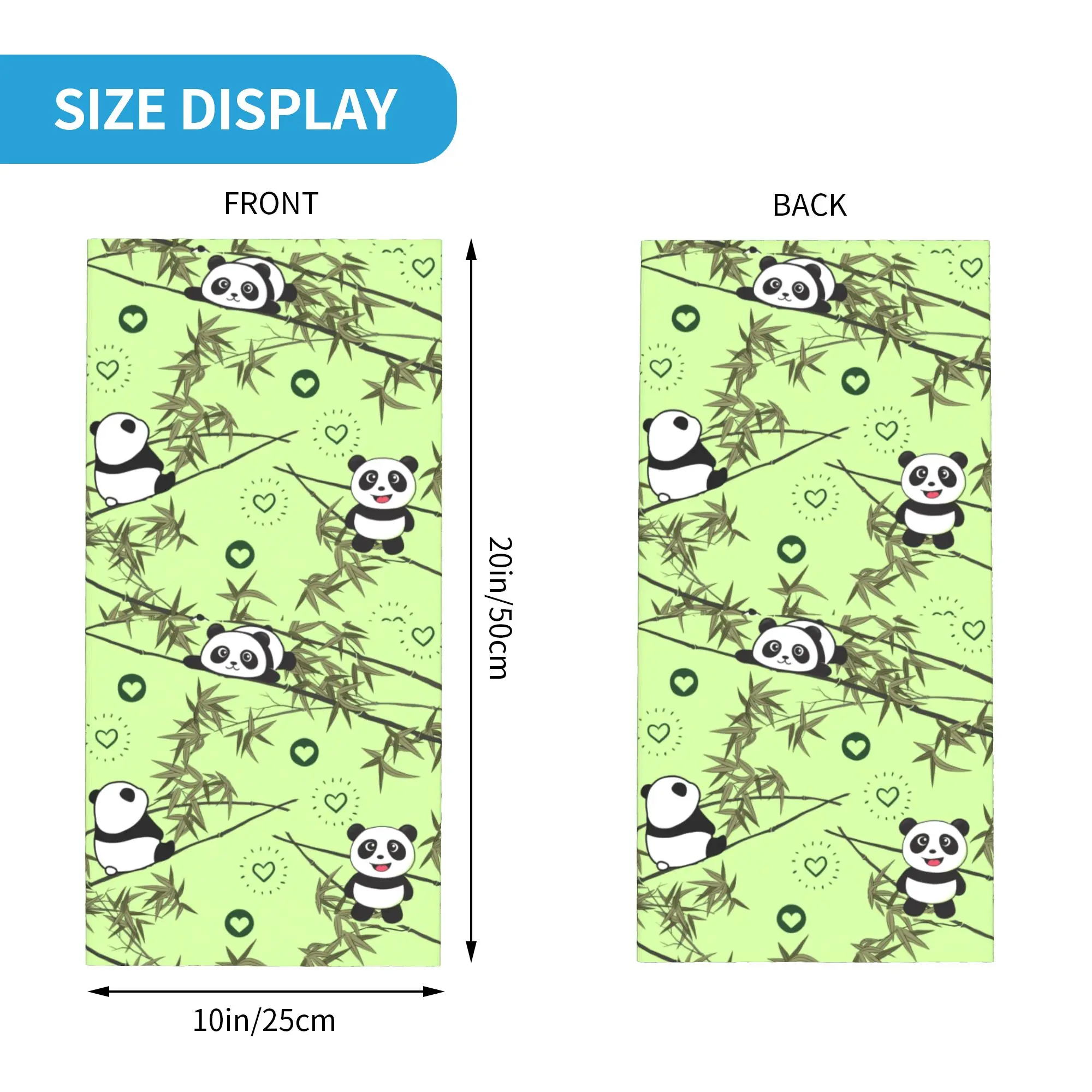 Custom Cute Pandas On Bamboo Wood Bandana Neck Gaiter for Ski Hunting Men Women Wrap Scarf Animal Cartoon Headband Warmer