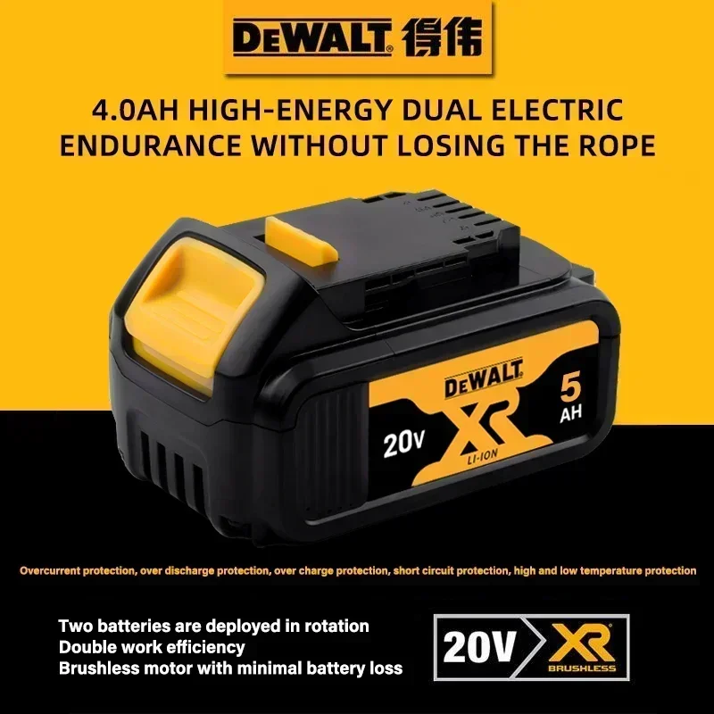 DEWALT original battery 20V, 5.0AH, DCB115, DCB118 battery charger, fast charging, lithium battery, tool battery