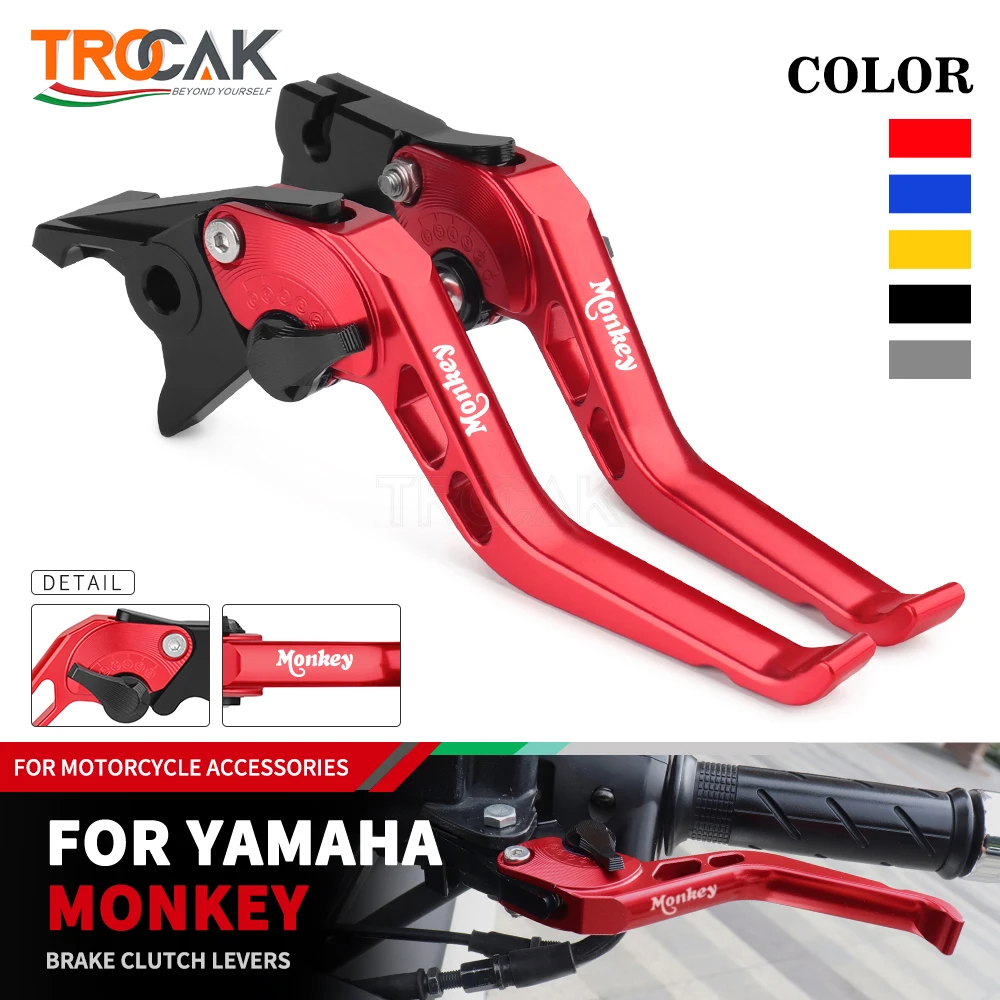 For Honda Monkey 125 Accessories Z125 Lever 2019 2020 2021 2022 2023 Motorcycle Handlebar Adjustable Brake Clutch Short Levers