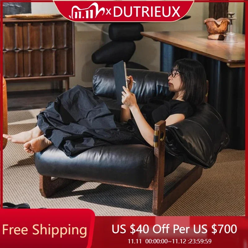 

Leather Wooden Living Room Chairs Modern Reading Throne Office Balcony Cute Unique Nordic Luxury Chairs Sillon Salon Furniture