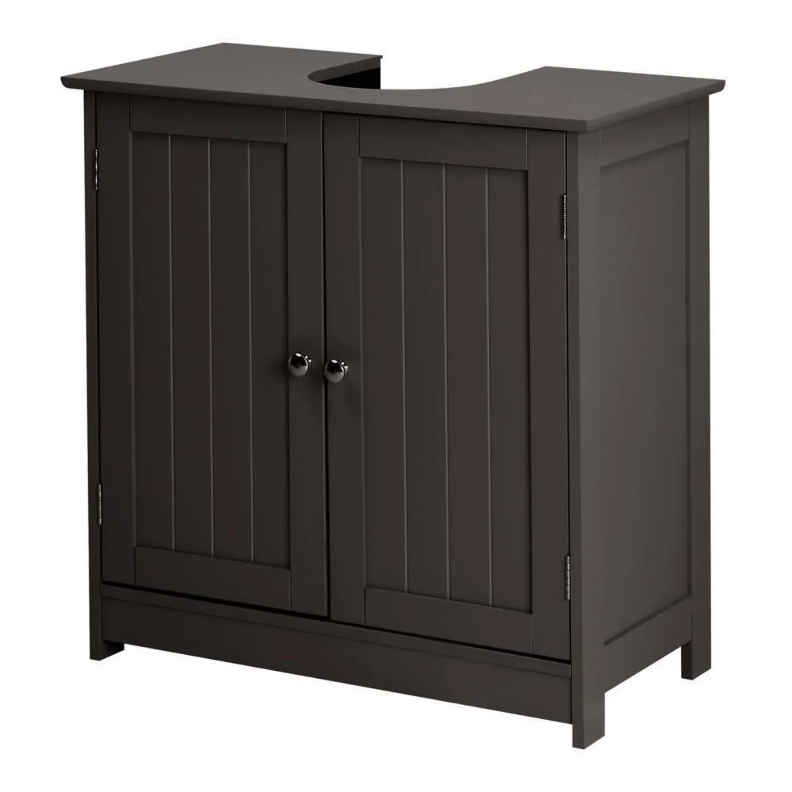 US Pedestal Sink Storage Cabinet Espresso Bathroom Vanity Organizer with 2 Doors