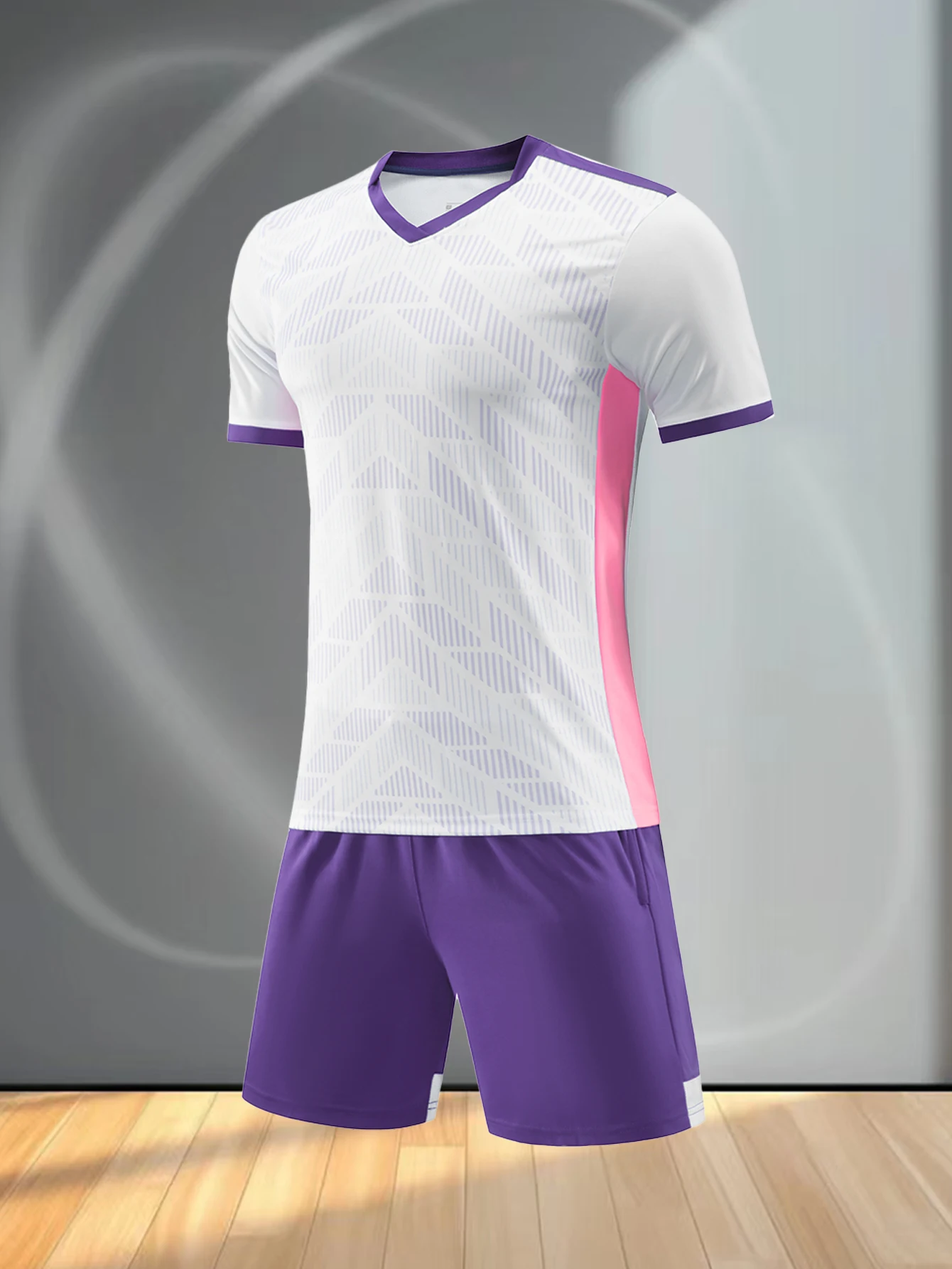 Top girocollo uniforme da calcio sportiva casual da uomo con pantaloncini traspiranti alla moda Comodo set di tute da calcio