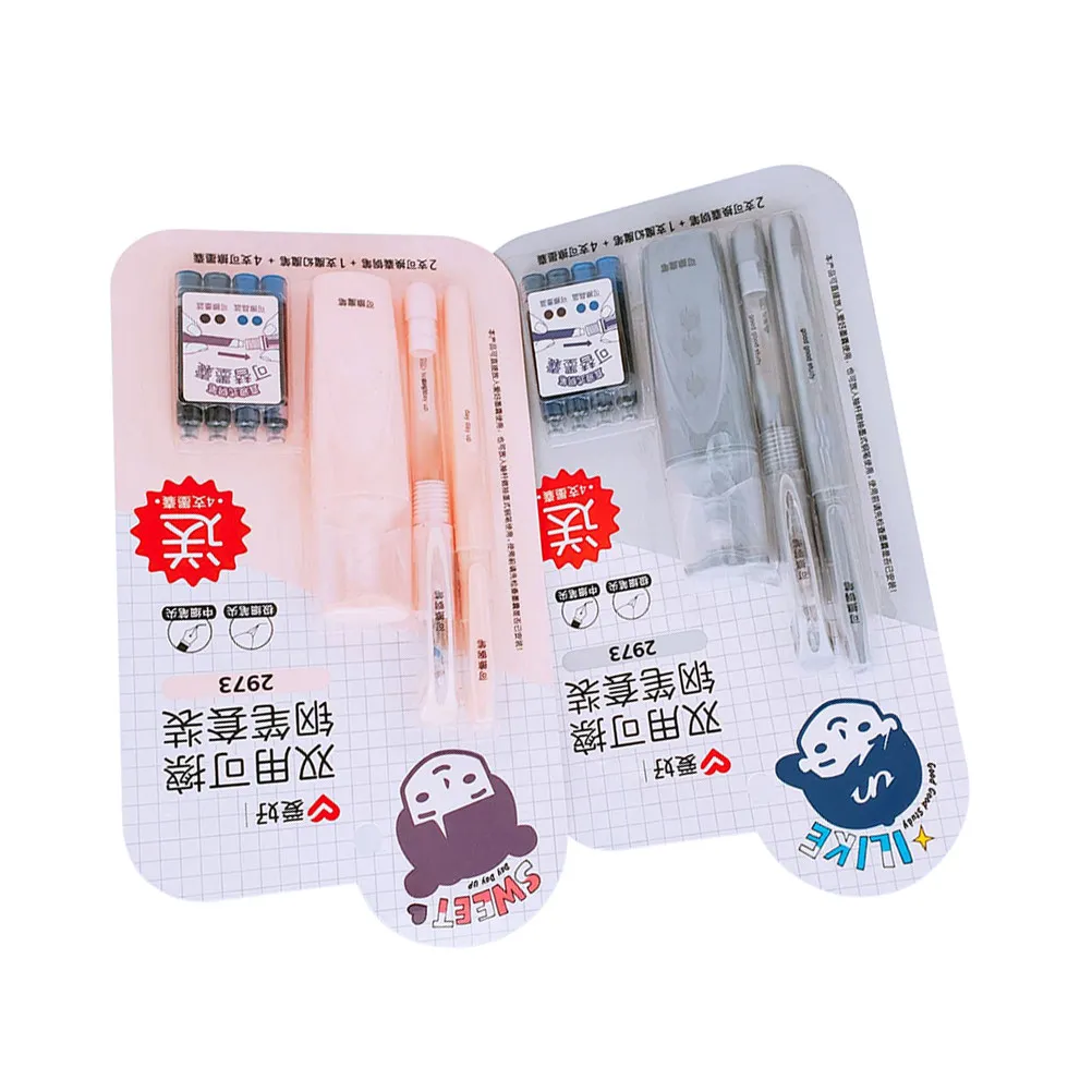 

2Sets Ink Removable Fountain Pen Set Creative Erasable Writing Pens for School Office Children Stationery Smooth Calligraphy