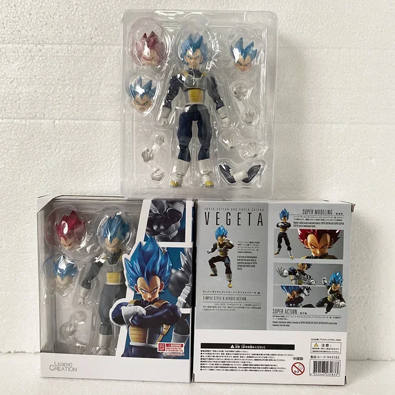 SHF لعبة دراغون بول الله فيغيتا الشكل سوبر سايان الشكل أنيمي لعبة دراغون بول سوبر فيغيتا الأزرق عمل أرقام Figuarts اللعب 15 سنتيمتر