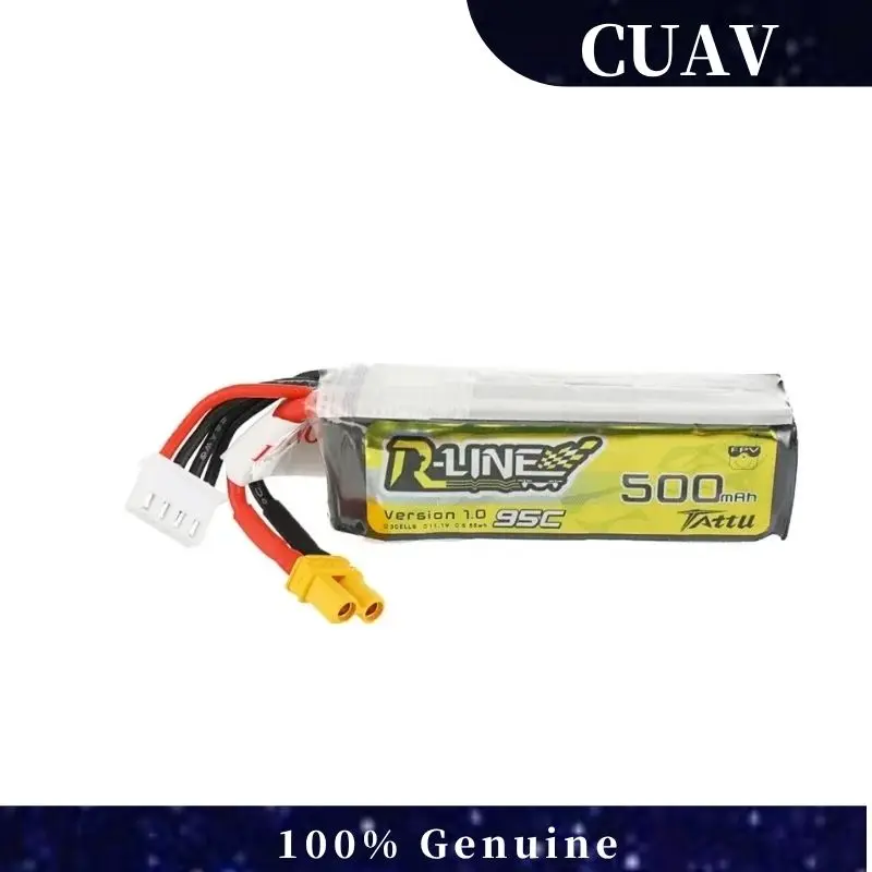 

Gens Ace Tattu R-Line 1.0 LiPo аккумуляторная батарея 500 мАч 95C 1S/2S1P с разъемом PH2.0/XT30 для RC FPV Racing Drone Quadcopter