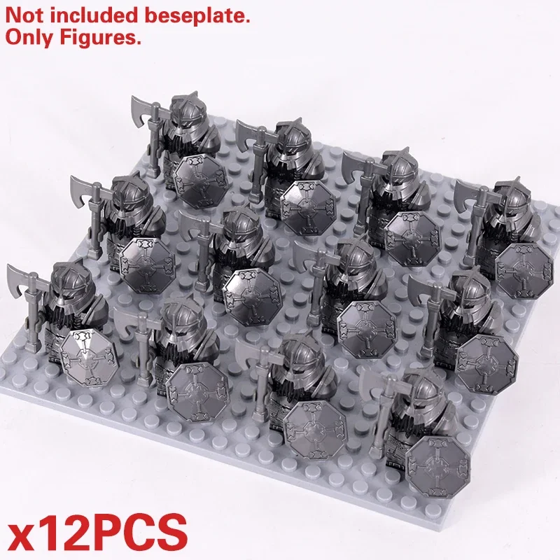 MOC Medieval Dwarf Warrior Elves Knights lotr Figures Building Blocks Accessories Armor Shield Weapon DIY Toys For Children gift