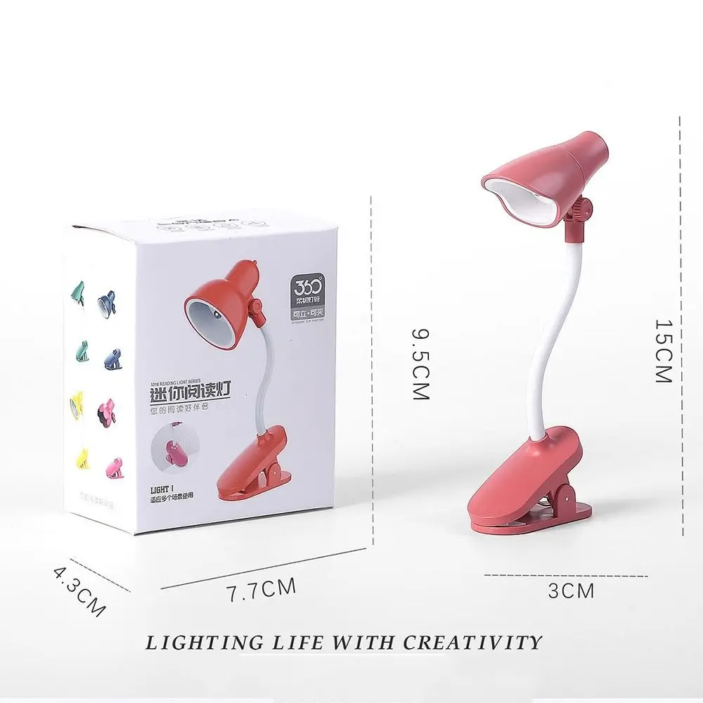Portable Eye Protection Creative Gift Desk Lamp with Clip Reading Book Clip Light Bedside Study Lamp Mini Table Lamp