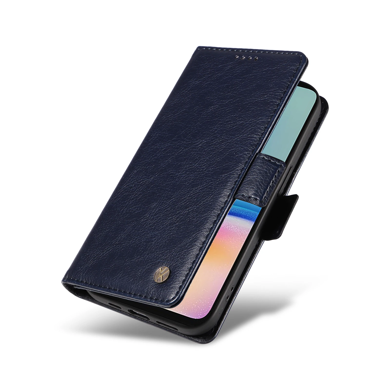 لسامسونج غالاكسي A 42 43 51 53 54 72 73 81 91 ليتشي الحبوب الفاخرة الجانب مشبك جراب هاتف لتخزين البطاقات والمال #6