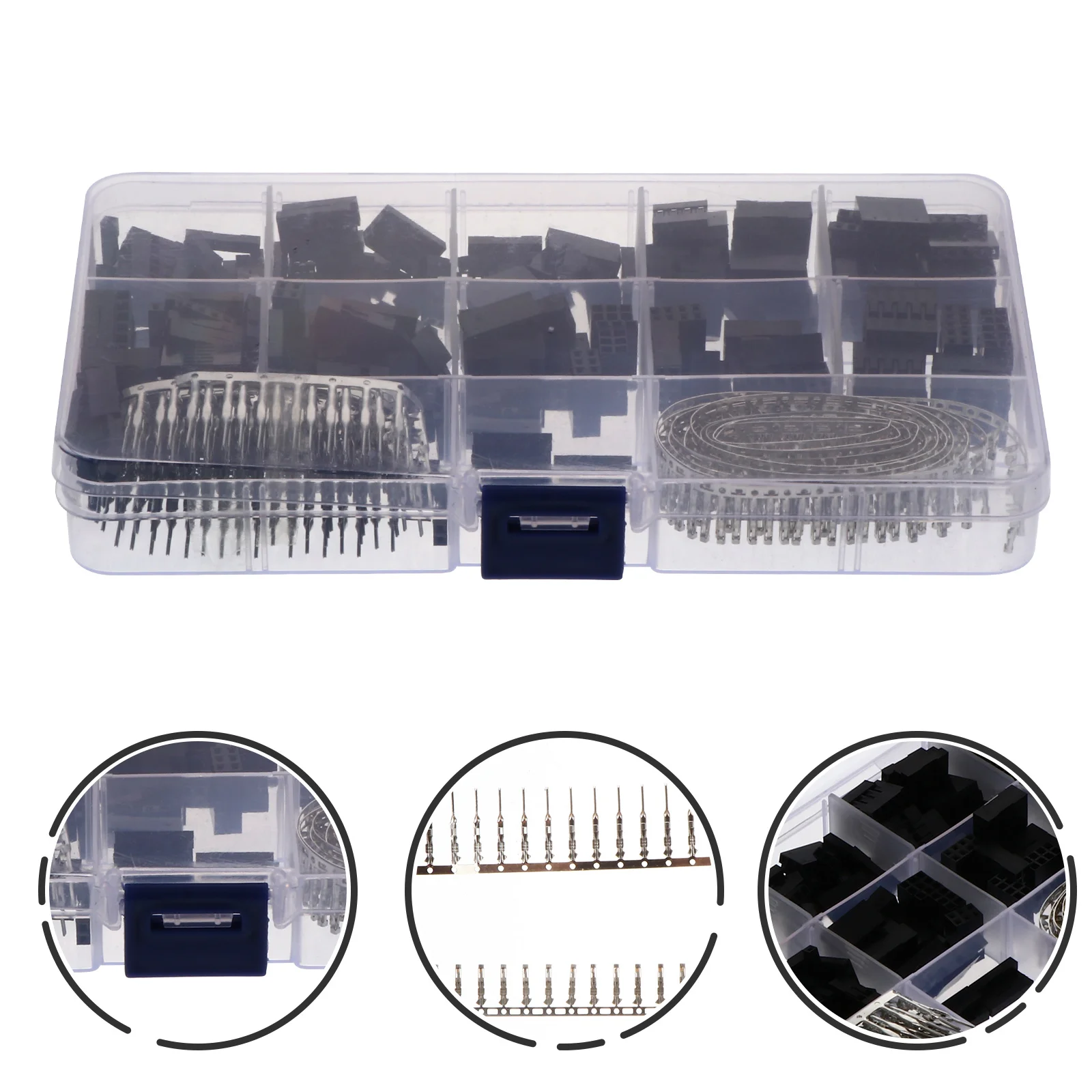

610Pcs Jumper Cable Connector Housing Assortment Kit Terminal Set Compatible Breadboard Pin Header 2.54mm Wire Connector Plastic