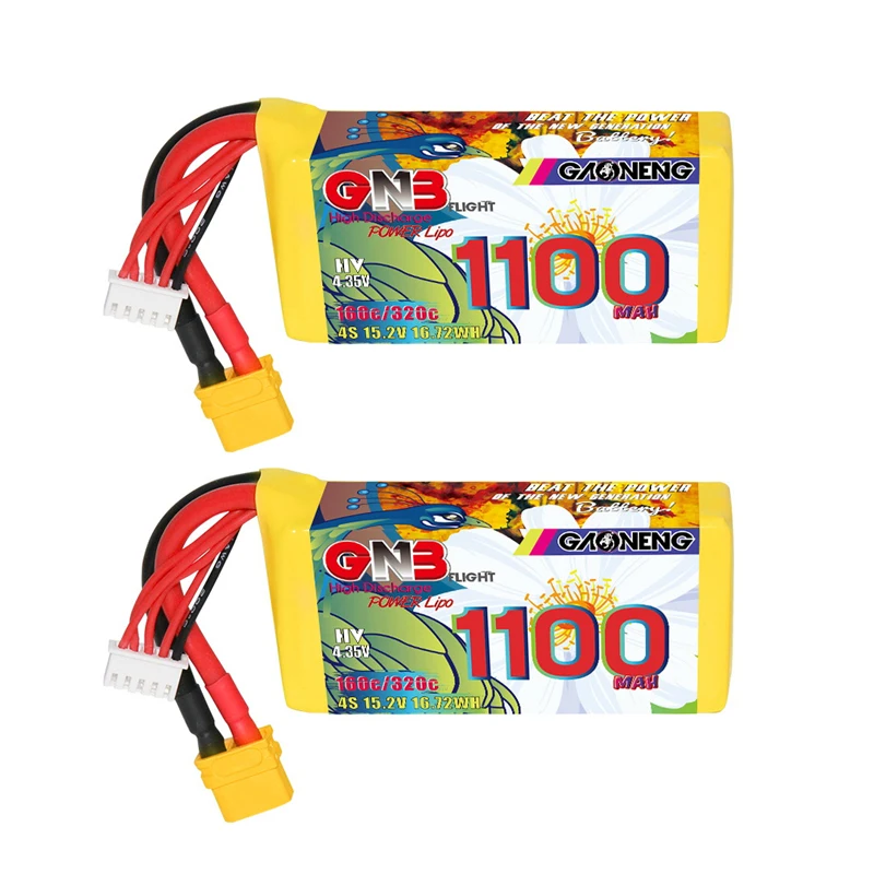 TERFPV 2 Stück GNB 2S 3S 4S 6S 8S 160C Wiederaufladbare Lipo-Batterie 650/880/1100/1300/1400/1530/1630mAh für FPV Drohne Flugzeug RC-Teile Hobby 6