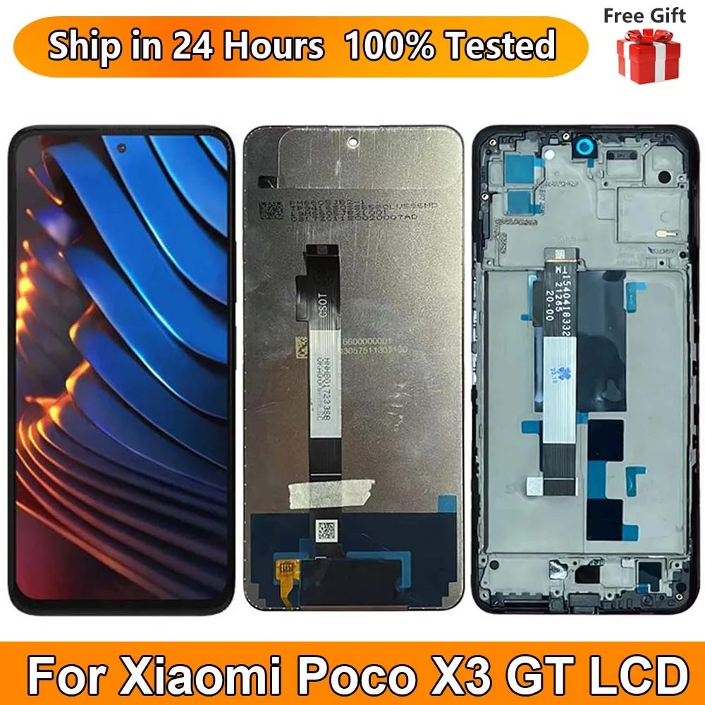 

6.6“New For Xiaomi Poco X3 GT LCD Display Touch Screen Sensor Digiziter Assembly Replace For Xiaomi Poco X3 GT With Frame