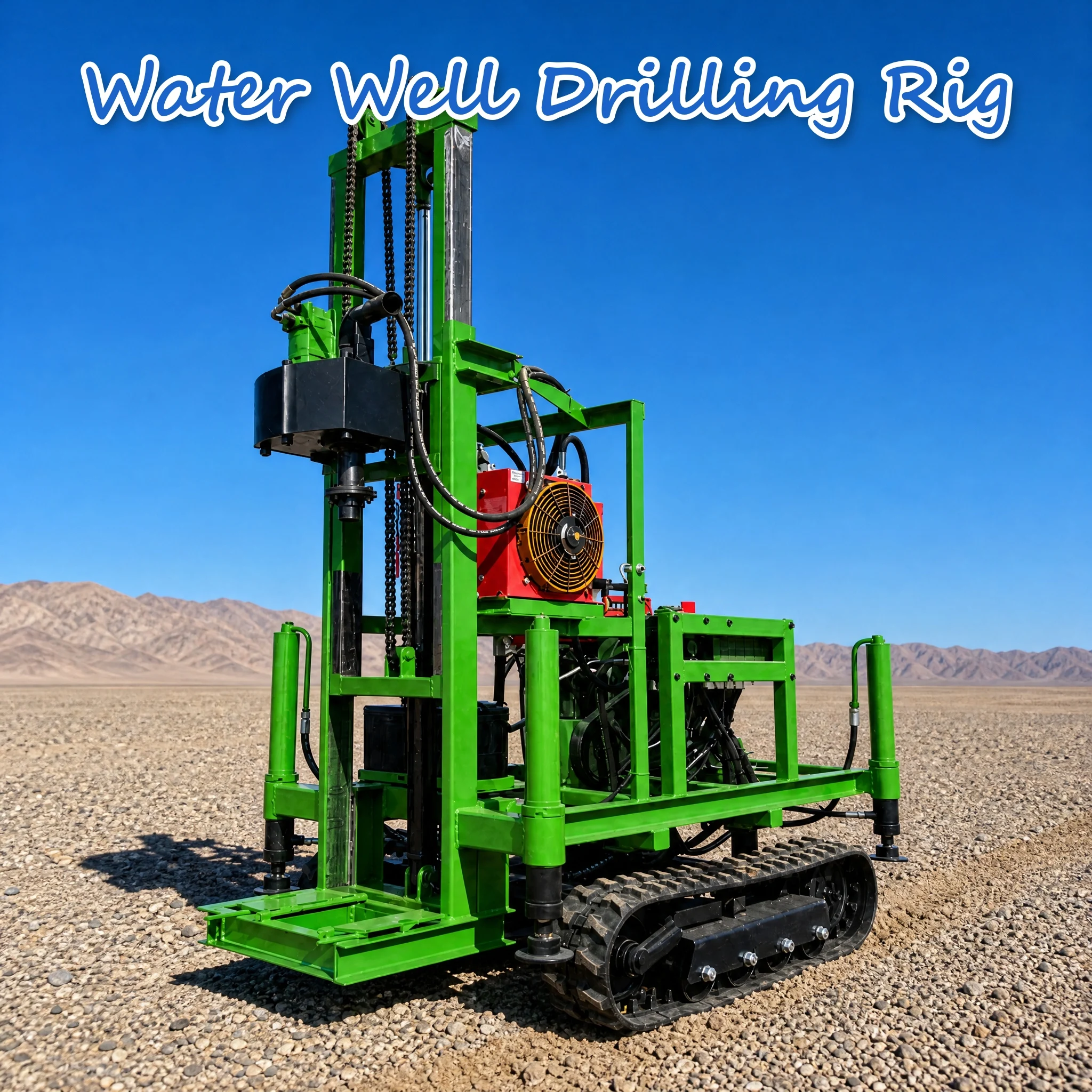 Customized Diesel Driven Hydraulic Operated Well Drilling Rig 22 to 35HP Easy to Move Peak Power Output High Output Rate